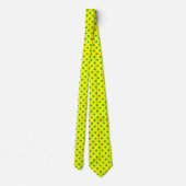 Green On Yellow Polka Dots Pattern Design Krawatte (Rückseite)