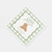 Green One Golden Year Goldendoodle Birthday Serviette (Ecke)