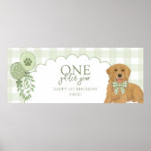 Green One Golden Year Retriever Puppy 1st Birthday Poster (Vorne)
