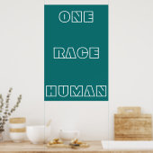 Green One Race Human Zitat Text Poster (Küche)