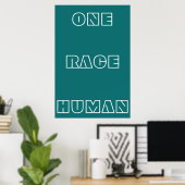 Green One Race Human Zitat Text Poster (Heimbüro)