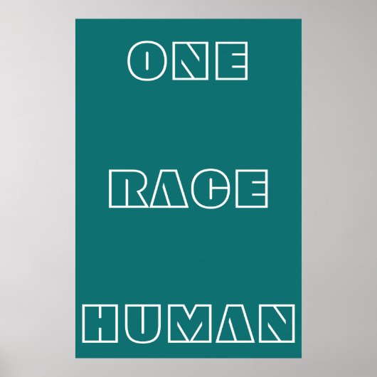 Green One Race Human Zitat Text Poster (Vorne)