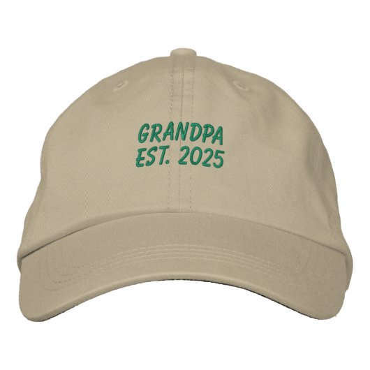 Green Opa Est. 2025 bestickte Baseballkappe (Vorderseite)