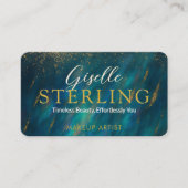 Green Opal Glam Stone Script Modern QR Code Visitenkarte (Vorderseite)