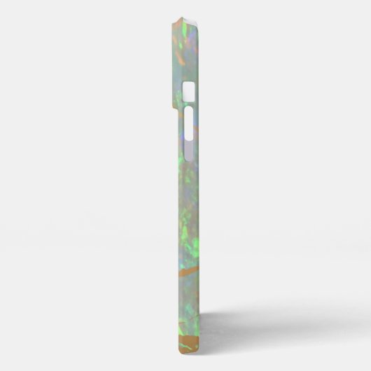 Green Opal Gold Marble Modern Glam iPhone Case Hülle (Linke Seite)
