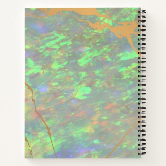 Green Opal Modern Glam Notebook Notizblock (Rückseite)