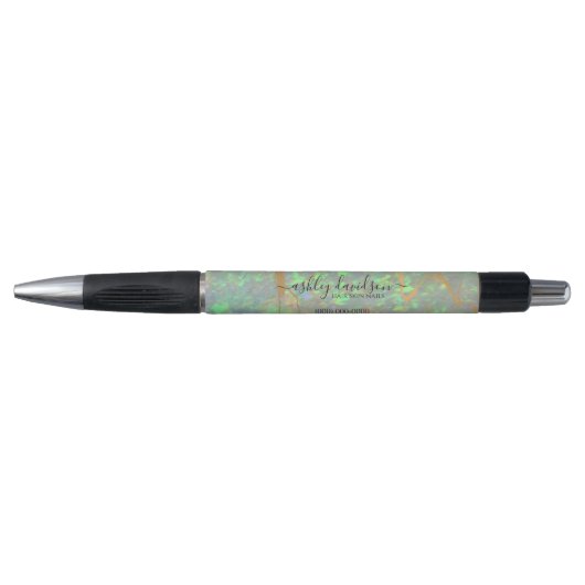 Green Opal | Moderner Glam Promotionstift Kugelschreiber (Vorderseite)