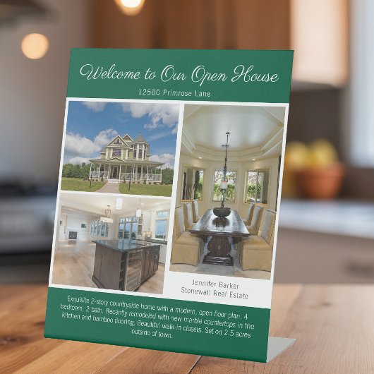 Green Open House Real Anwesen Listing Foto Sockelschild