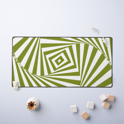 Green Optical Illusion Desk Mat - Modernes 3D Schreibtischunterlage (Kindertisch)