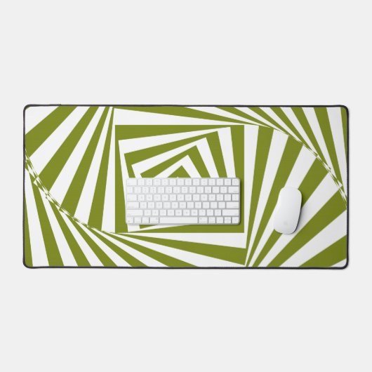 Green Optical Illusion Desk Mat - Modernes 3D Schreibtischunterlage (Tastatur & Maus)