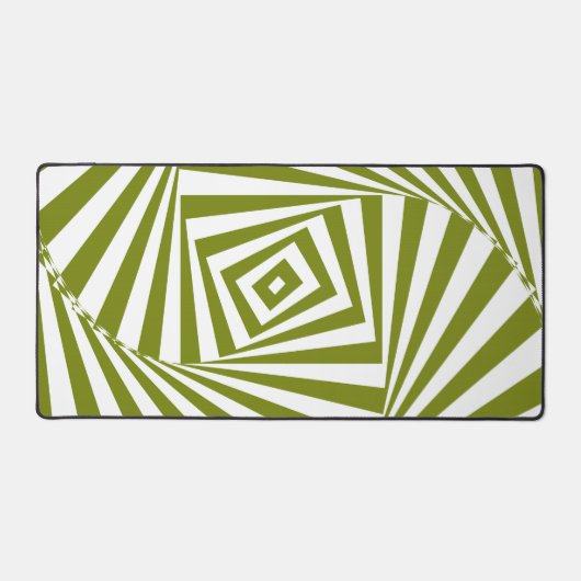 Green Optical Illusion Desk Mat - Modernes 3D Schreibtischunterlage (Vorderseite)