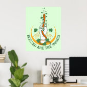 Green & Orangall All Snakes Day Kleeblatt Schlange Poster (Heimbüro)