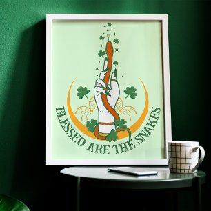 Green & Orangall All Snakes Day Kleeblatt Schlange Poster