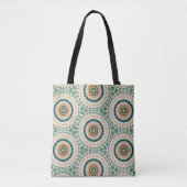 Green Orange And Blue Boho Chic Circle Pattern Tasche (Vorderseite)