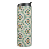 Green Orange And Blue Boho Chic Circle Pattern Thermosbecher (Nach links gedreht)