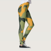 Green & Orange Army Camouflage Camouflage Leggings (Rechts)
