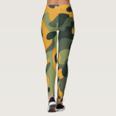Green & Orange Army Camouflage Camouflage Leggings (Rückseite)