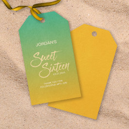 Green & Orange Beach Sweet 16 Geburtstag Vielen Da Geschenkanhänger