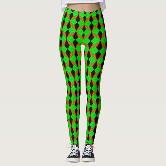 Green Orange Black Leggings (Vorderseite)