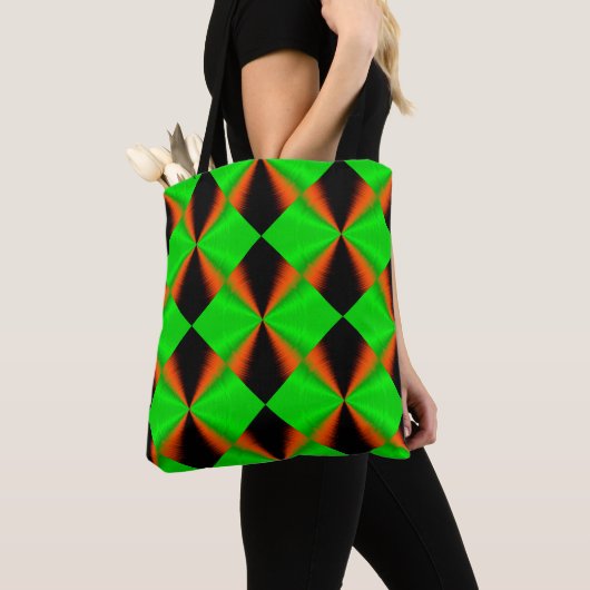 Green Orange Black Modern Diamond Pattern Tasche (Von Nahem)