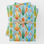 Green Orange & Blue Summer Surfboards Geschenkpapier Set (Beispiel)
