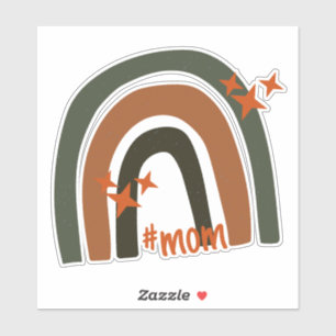 Green Orange Bohemisch Rainbow Personalisiert #Mom Aufkleber