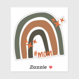 Green Orange Bohemisch Rainbow Personalisiert #Mom Aufkleber