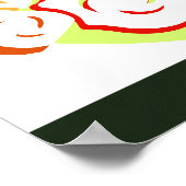 Green & Orange Bouquet & Butterfets Square Poster (Ecke)