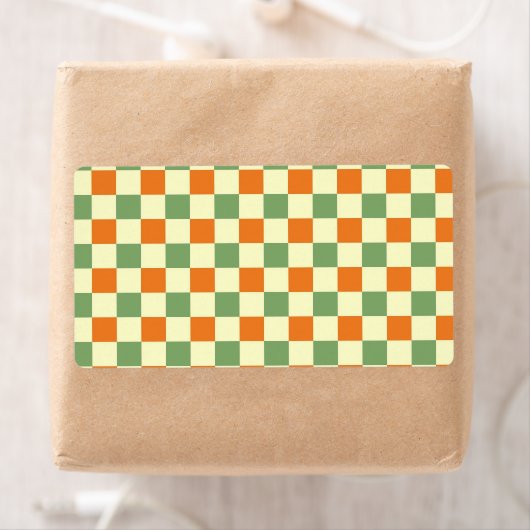 Green Orange Brown Checkered Gingham Pattern (Insitu)