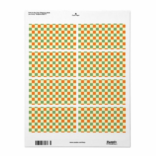 Green Orange Brown Checkered Gingham Pattern (Vorne)