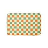 Green Orange Brown Checkered Gingham Pattern Badematte (Vorderseite)