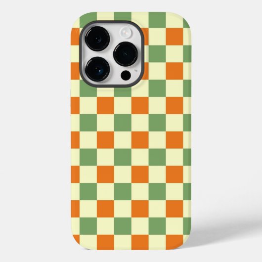 Green Orange Brown Checkered Gingham Pattern Case-Mate iPhone Hülle (Rückseite)