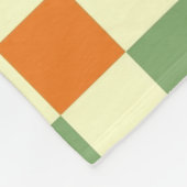 Green Orange Brown Checkered Gingham Pattern Fleecedecke (Ecke)