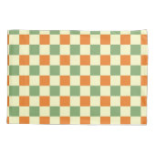 Green Orange Brown Checkered Gingham Pattern Kissenbezug (Rückseite)