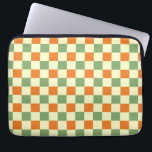 Green Orange Brown Checkered Gingham Pattern Laptopschutzhülle<br><div class="desc">Green Orange Brown Checkered Gingham Pattern</div>