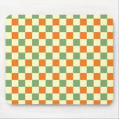 Green Orange Brown Checkered Gingham Pattern Mousepad (Vorne)