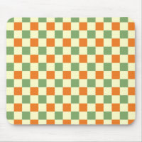 Green Orange Brown Checkered Gingham Pattern