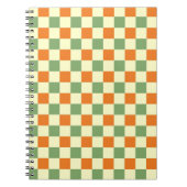 Green Orange Brown Checkered Gingham Pattern Notizblock (Vorderseite)