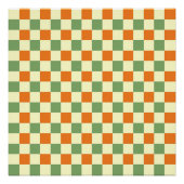 Green Orange Brown Checkered Gingham Pattern Poster (Vorderseite)