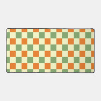 Green Orange Brown Checkered Gingham Pattern