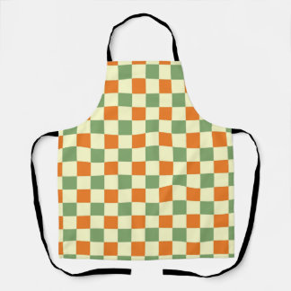 Green Orange Brown Checkered Gingham Pattern Schürze