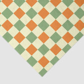 Green Orange Brown Checkered Gingham Pattern Seidenpapier (Ausschnitt)