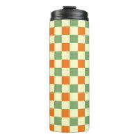 Green Orange Brown Checkered Gingham Pattern