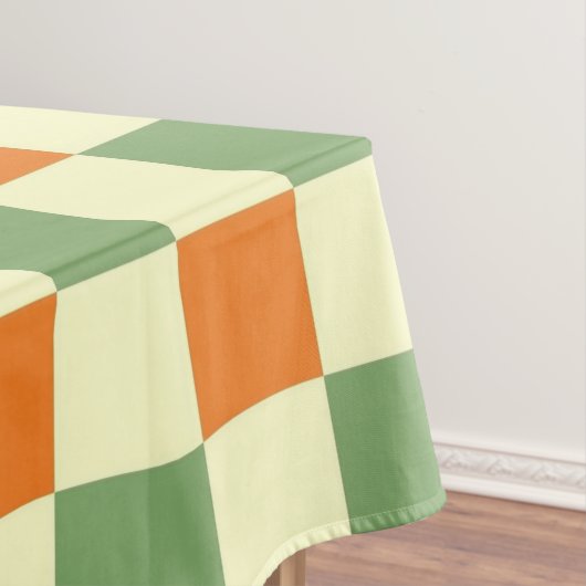 Green Orange Brown Checkered Gingham Pattern Tischdecke (Beispiel)