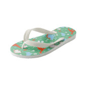 Green Orange Dinosaur Muster Kinderbadesandalen (Schrägansicht)