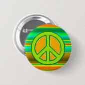 Green Orange Fraktal & Peace Sign Button (Vorne & Hinten)