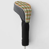 Green Orange Gingham Golf Headcover (angewinkelt)