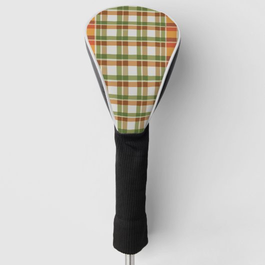 Green Orange Gingham Golf Headcover (Vorderseite)