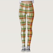 Green Orange Gingham Leggings (Vorderseite)