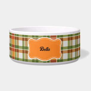 Green Orange Gingham Napf
